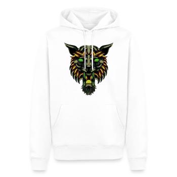 Tshirt loup, Tshirt amoureux des loups Loup-garou - Sweat à capuche Premium bio Homme - blanc - Devant - Nico (187cm)