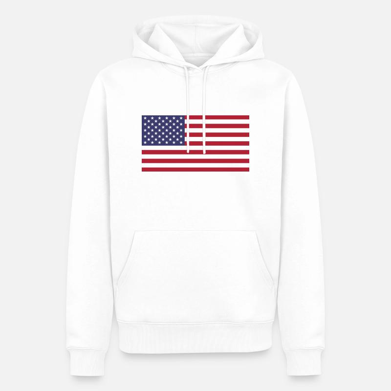 États-Unis drapeau - Sweat à capuche Premium bio Homme - blanc