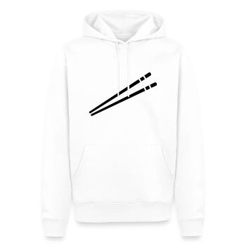 Baguettes - Sweat à capuche Premium bio Homme - blanc - Devant - Nico (187cm)