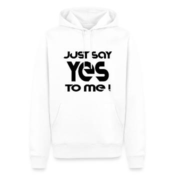 Saying text slogan cool - Men’s Premium Organic Hoodie - white - Front - Nico (187cm)