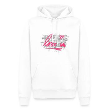 Crosses Pattern Jeg elsker dit hjerte - Herre Premium økologisk hoodie - hvid - Foran - Nico (187cm)