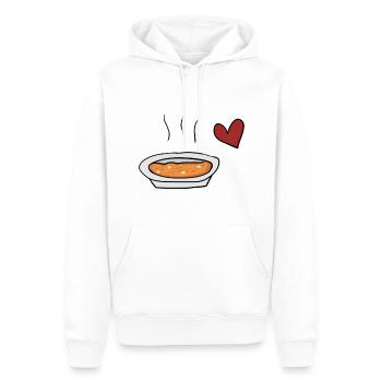 Soupe rouge - Sweat à capuche Premium bio Homme - blanc - Devant - Nico (187cm)