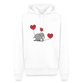 elefant luftballon herz tier symbol - Männer Premium Bio Hoodie - Weiß - Vorne - Nico (187cm)