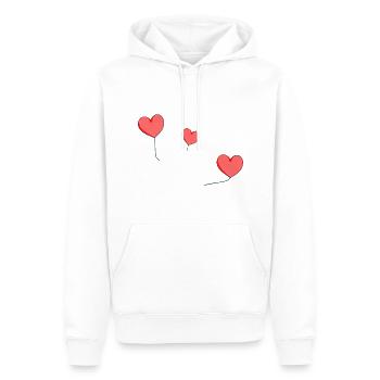 ballon rouge trois cœurs - Sweat à capuche Premium bio Homme - blanc - Devant - Nico (187cm)