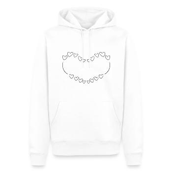 cœur coeur - Sweat à capuche Premium bio Homme - blanc - Devant - Nico (187cm)