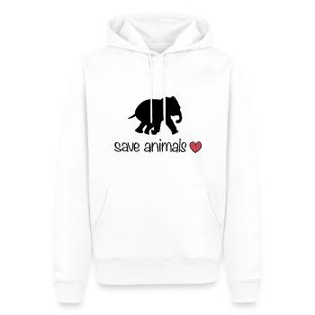rette Tiere Tier Elefant Herz - Männer Premium Bio Hoodie - Weiß - Vorne - Nico (187cm)
