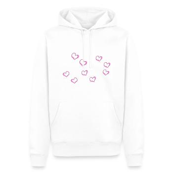Pink Hearts Line Heart Pattern - Men’s Premium Organic Hoodie - white - Front - Nico (187cm)
