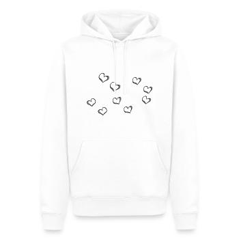 graue herzen linie herz muster - Männer Premium Bio Hoodie - Weiß - Vorne - Nico (187cm)