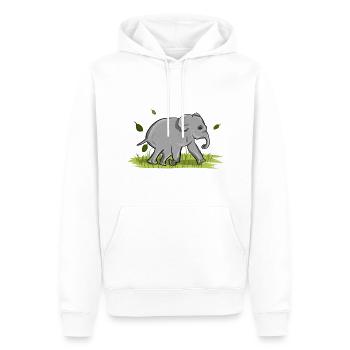 Elefant Tier Symbol Natur - Männer Premium Bio Hoodie - Weiß - Vorne - Nico (187cm)