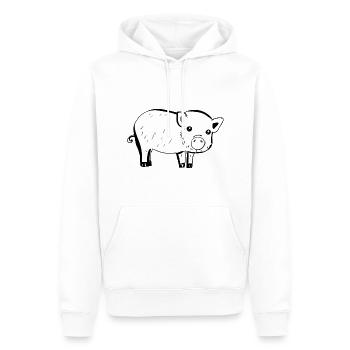Symbole cochon animal bébé contraste - Sweat à capuche Premium bio Homme - blanc - Devant - Nico (187cm)