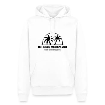 Sprüche Job ich liebe Urlaub - Männer Premium Bio Hoodie - Weiß - Vorne - Nico (187cm)