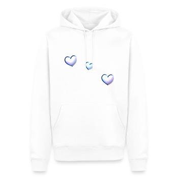 drei blaue herzen symbol liebe - Männer Premium Bio Hoodie - Weiß - Vorne - Nico (187cm)