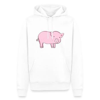 Pinkes cartoon Schwein Symbol Tier - Männer Premium Bio Hoodie - Weiß - Vorne - Nico (187cm)