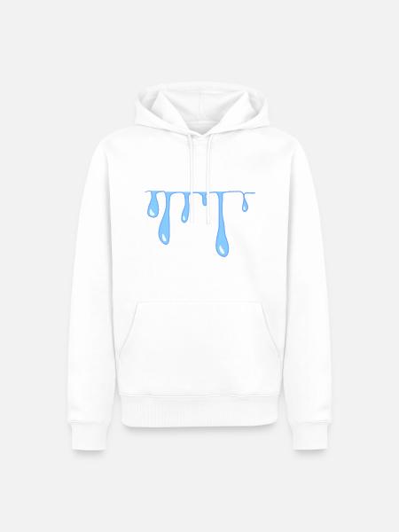 water drops slime line pattern - Men’s Premium Organic Hoodie - white