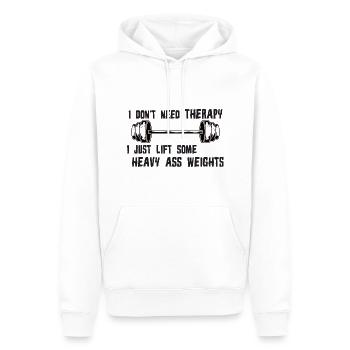 I just lift some heavy ass weights - Männer Premium Bio Hoodie - Weiß - Vorne - Nico (187cm)
