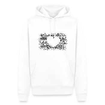 Heart Pattern Points Love Form - Men’s Premium Organic Hoodie - white - Front - Nico (187cm)