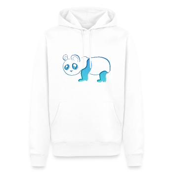 Blauer Panda Bär Tier Glitzer Blau - Männer Premium Bio Hoodie - Weiß - Vorne - Nico (187cm)