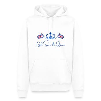 Britische Königin Krönung Camilla England Flagge - Männer Premium Bio Hoodie - Weiß - Vorne - Nico (187cm)