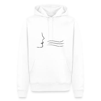 wind atmen - Männer Premium Bio Hoodie - Weiß - Vorne - Nico (187cm)