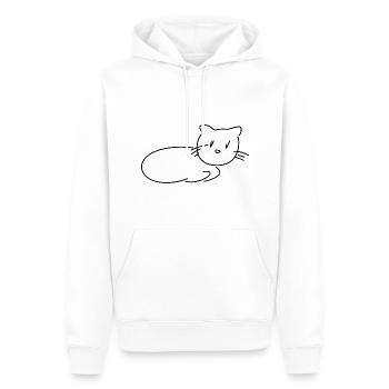 Animaux Symbole Chat animal - Sweat à capuche Premium bio Homme - blanc - Devant - Nico (187cm)