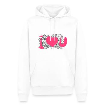 herz muster punkte ich liebe dich - Männer Premium Bio Hoodie - Weiß - Vorne - Nico (187cm)