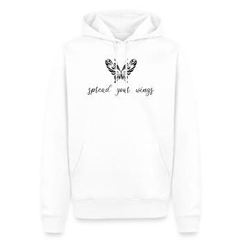 aile - Sweat à capuche Premium bio Homme - blanc - Devant - Nico (187cm)