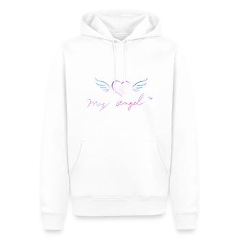 mes ailes de cœur d’ange volant symbole amour - Sweat à capuche Premium bio Homme - blanc - Devant - Nico (187cm)