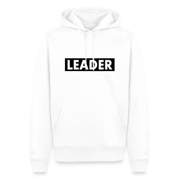 Leader - Men’s Premium Organic Hoodie - white - Front - Nico (187cm)