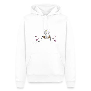 ligne de chat symbole d’animal de compagnie roi amour animal - Sweat à capuche Premium bio Homme - blanc - Devant - Nico (187cm)