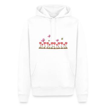 rote rosen linie schmetterling natur grass - Männer Premium Bio Hoodie - Weiß - Vorne - Nico (187cm)