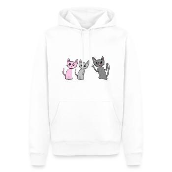 Combattre les chats Chats Cris - Sweat à capuche Premium bio Homme - blanc - Devant - Nico (187cm)