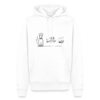 chat chien - Sweat à capuche Premium bio Homme - blanc - Devant - Nico (187cm)