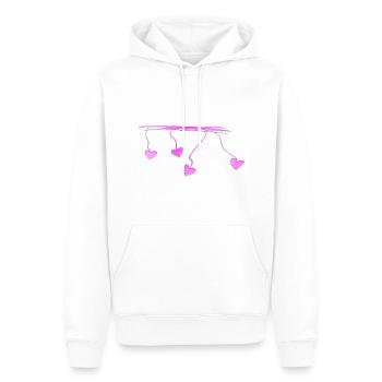 rosa herzen linien strich linie - Männer Premium Bio Hoodie - Weiß - Vorne - Nico (187cm)