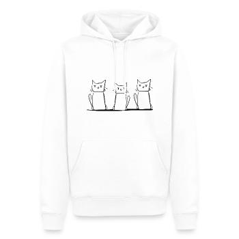 trois chats chats animaux de ligne - Sweat à capuche Premium bio Homme - blanc - Devant - Nico (187cm)