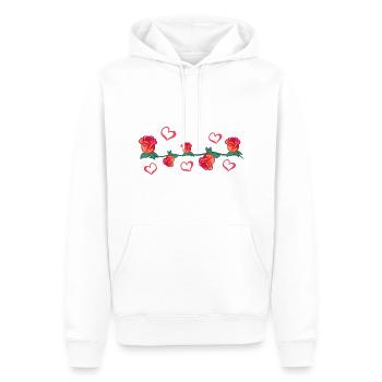 rote pflanzen linie blume herzen strich blumen - Männer Premium Bio Hoodie - Weiß - Vorne - Nico (187cm)