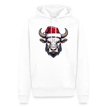 Bull Head Christmas Portrait - Men’s Premium Organic Hoodie - white - Front - Nico (187cm)