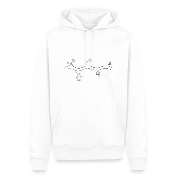 blumen blume linie symbol strich welle - Männer Premium Bio Hoodie - Weiß - Vorne - Nico (187cm)