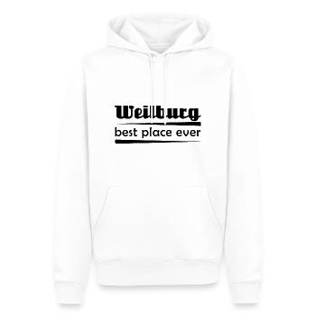 Weilburg - Stadt best place ever - Männer Premium Bio Hoodie - Weiß - Vorne - Nico (187cm)