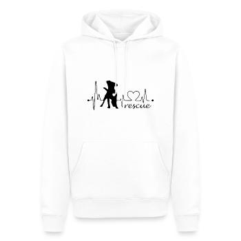 Hunde aus dem Tierschutz EKG Puls Herzfrequenz - Männer Premium Bio Hoodie - Weiß - Vorne - Nico (187cm)