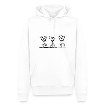symbole de la plante rose à trois fleurs - Sweat à capuche Premium bio Homme - blanc - Devant - Nico (187cm)