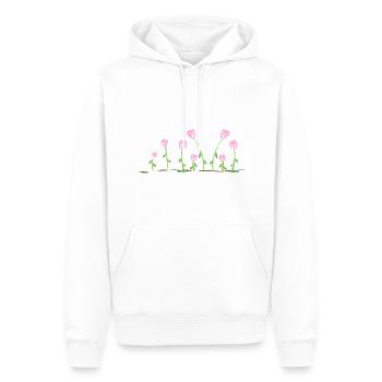 fleurs naturelles motif de ligne de terre rose - Sweat à capuche Premium bio Homme - blanc - Devant - Nico (187cm)