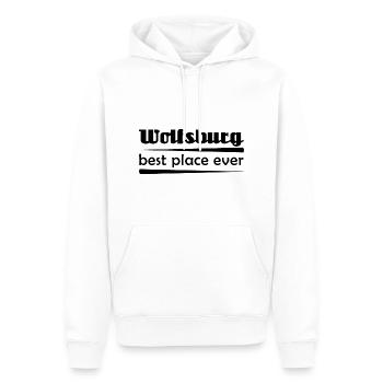 Wolfsburg - Stadt best place ever - Männer Premium Bio Hoodie - Weiß - Vorne - Nico (187cm)