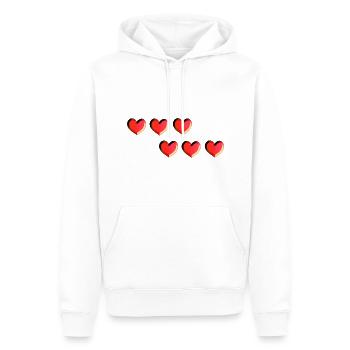 sechs herzen rot glitzer muster - Männer Premium Bio Hoodie - Weiß - Vorne - Nico (187cm)