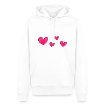 vier Herzen pink glitzer glänzend - Männer Premium Bio Hoodie - Weiß - Vorne - Nico (187cm)
