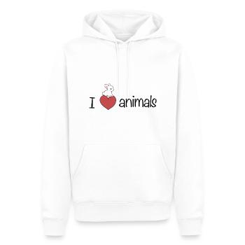 ich liebe tiere Hase tierliebe - Männer Premium Bio Hoodie - Weiß - Vorne - Nico (187cm)