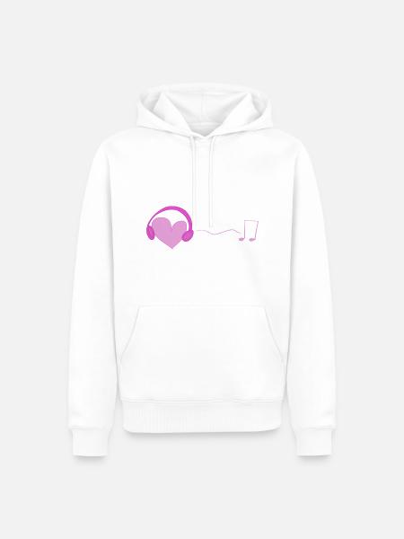 musik herz - Männer Premium Bio Hoodie - Weiß