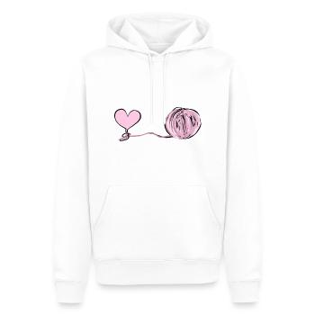 Symbole du cœur laine ligne rose amour - Sweat à capuche Premium bio Homme - blanc - Devant - Nico (187cm)