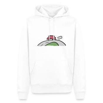 conduire la voiture - Sweat à capuche Premium bio Homme - blanc - Devant - Nico (187cm)