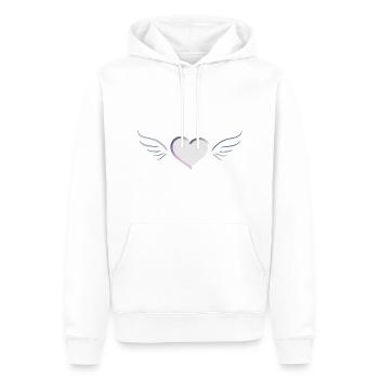 symbole du cœur d’ange argenté - Sweat à capuche Premium bio Homme - blanc - Devant - Nico (187cm)