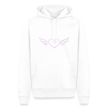 Rose Glitter Heart Symbol Angel Wings - Sweat à capuche Premium bio Homme - blanc - Devant - Nico (187cm)